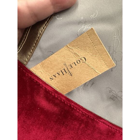 NWT Cole Haan Red Masquerade Velvet Envelope Clutch - Picture 7 of 8